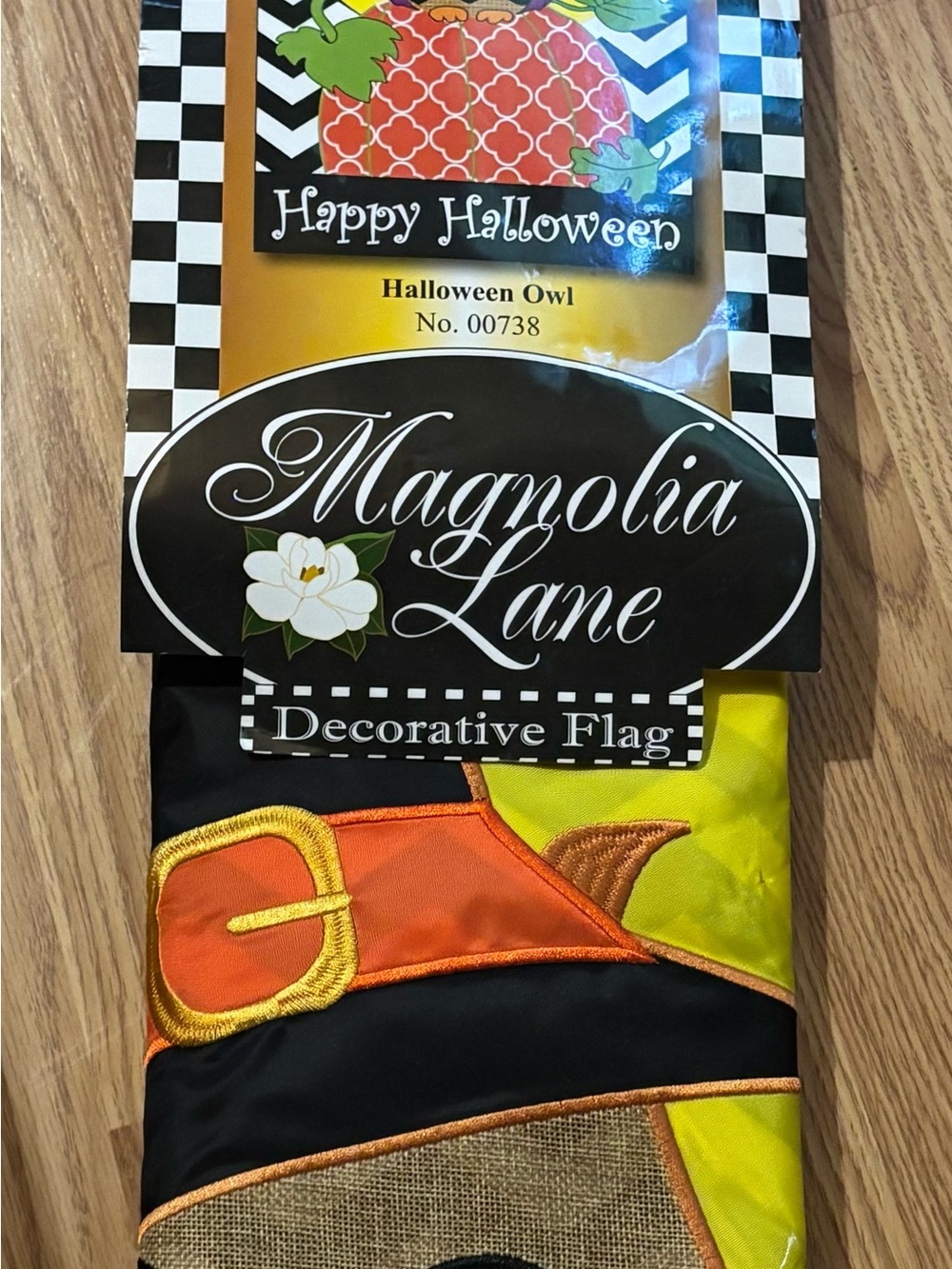 Magnolia Lane Halloween Decorative Flag - Orange, Black & Yellow